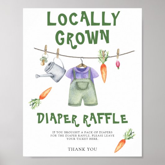 Farmers Market baby shower - Luierverloting Poster (Voorkant)