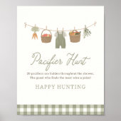 Farmers Market Baby shower Pacifier Hunt Sign Poster (Voorkant)