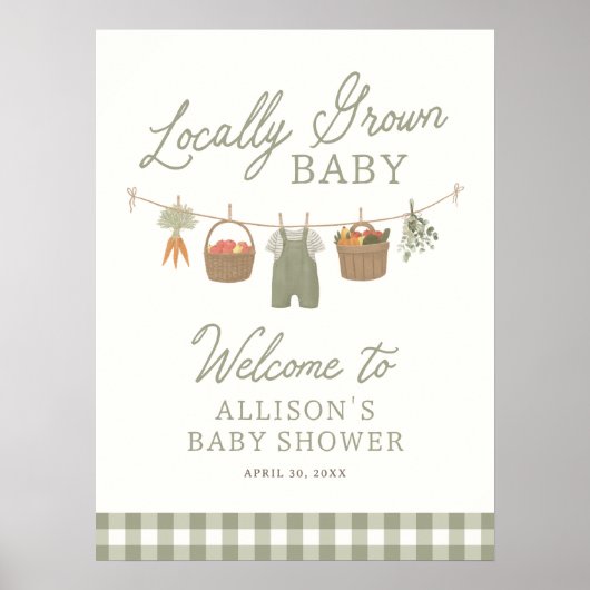 Farmers Market Baby shower Welcome Sign Poster (Voorkant)