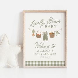 Farmers Market Baby shower Welcome Sign Poster