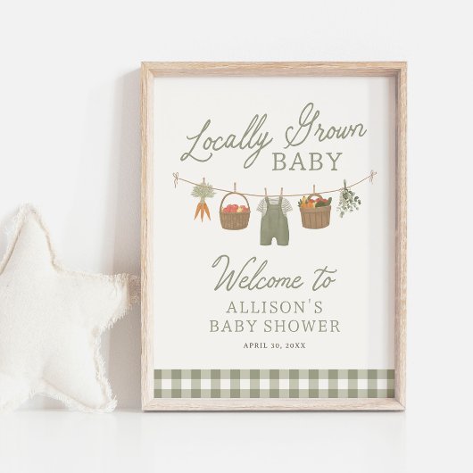 Farmers Market Baby shower Welcome Sign Poster