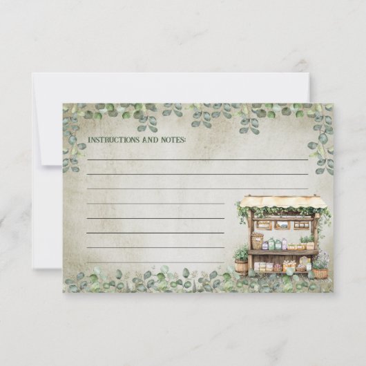 Farmer's Market Boerderij Stand Recept Kaart (Achterkant)