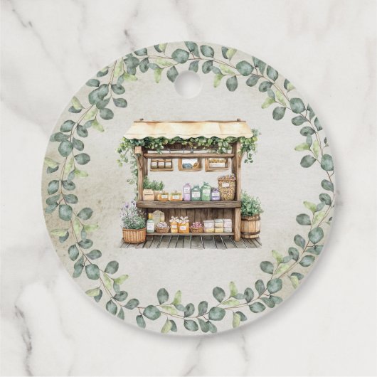 Farmer's Market Boerderij Stand Welkom Vrijgezelle Bedankjes Labels (Achterkant)