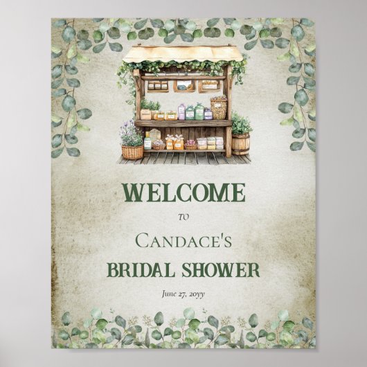 Farmer's Market Boerderij Stand Welkom Vrijgezelle Poster (Voorkant)