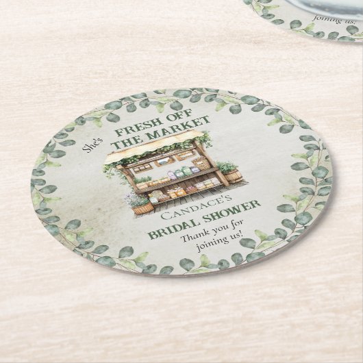 Farmer's Market Boerderij Stand Welkom Vrijgezelle Ronde Kartonnen Onderzetter (Gebogen)