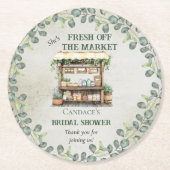 Farmer's Market Boerderij Stand Welkom Vrijgezelle Ronde Kartonnen Onderzetter (Voorkant)