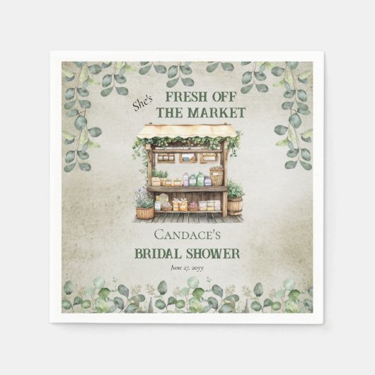 Farmer's Market Boerderij Stand Welkom Vrijgezelle Servet (Voorkant)