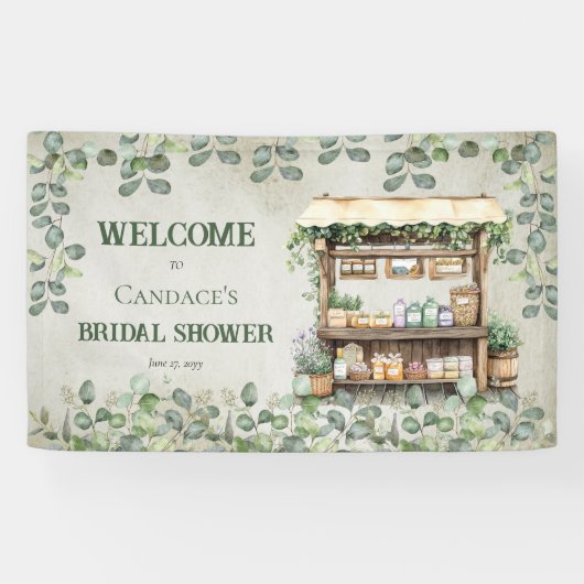 Farmer's Market Boerderij Stand Welkom Vrijgezelle Spandoek (Horizontaal)