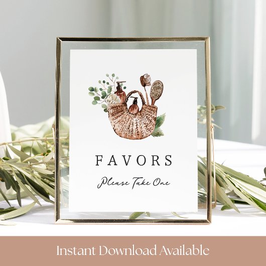 Farmers Market Bridal Shower Favor Table Sign Poster