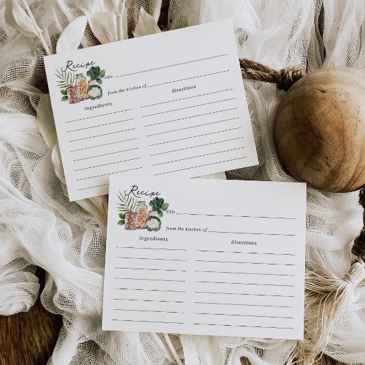 Farmers Market Bridal Shower Recipe Card Briefkaart