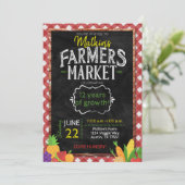 Farmers Market Chalkboard verjaardagsuitnodiging Kaart (Staand voorkant)