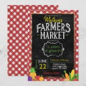 Farmers Market Chalkboard verjaardagsuitnodiging Kaart (Voorkant / Achterkant)