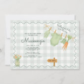 Farmer's Market Clothesline Baby shower Kaart (Voorkant)