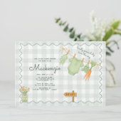 Farmer's Market Clothesline Baby shower Kaart (Staand voorkant)