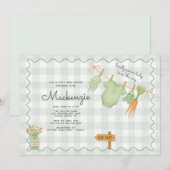 Farmer's Market Clothesline Baby shower Kaart (Voorkant / Achterkant)