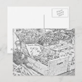 Farmer's Market Coloring Page Postcard Briefkaart (Voorkant / Achterkant)