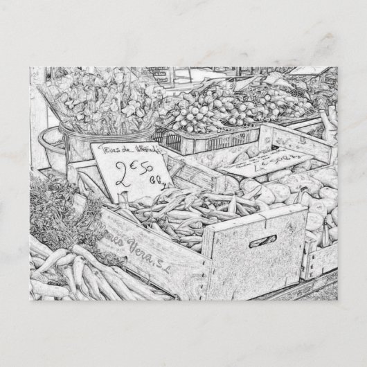 Farmer's Market Coloring Page Postcard Briefkaart (Voorkant)