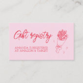 Farmer's Market Gift Registry roze en rode QR-code Informatiekaartje (Voorkant)