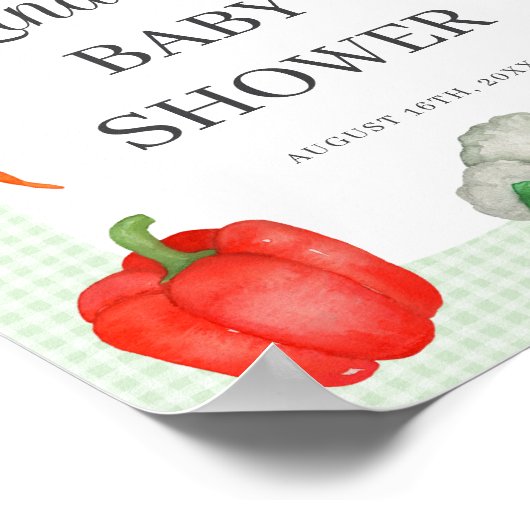 Farmers Market Green Baby shower Welkom Poster (Hoek)