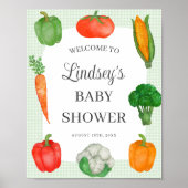 Farmers Market Green Baby shower Welkom Poster (Voorkant)