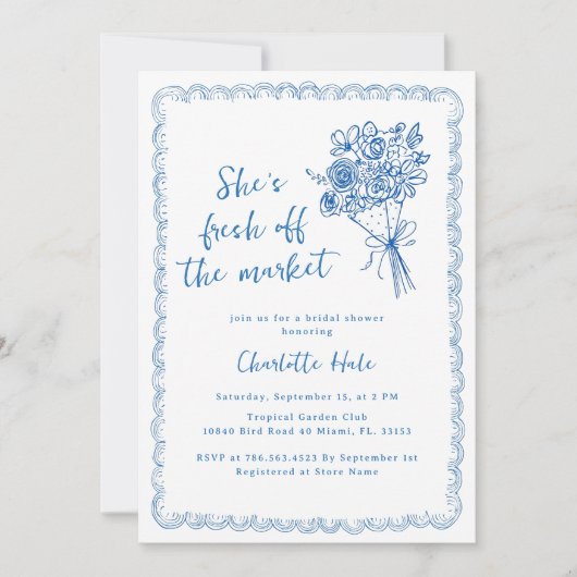 Farmers Market Hand getrokken Vrijgezellenfeest Kaart (Voorkant)