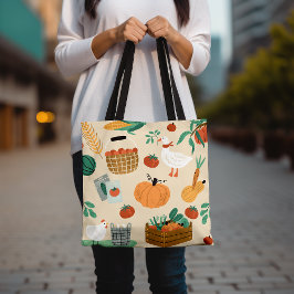 Farmer's Market Herbruikbare groentedruk Tote Bag