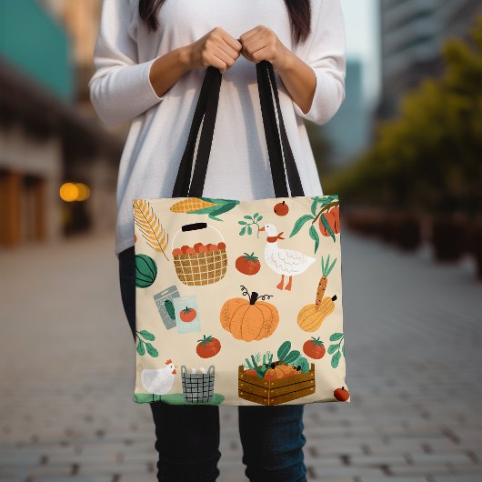 Farmer's Market Herbruikbare groentedruk Tote Bag