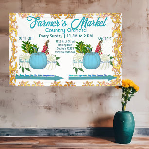 Farmers Market Herfst Pumpkins Harvest Golden Lijs Spandoek