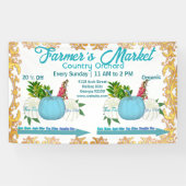 Farmers Market Herfst Pumpkins Harvest Golden Lijs Spandoek (Horizontaal)