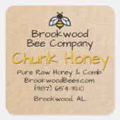Farmer's Market Homestyle Chunk Honey Label Bee (Voorkant)