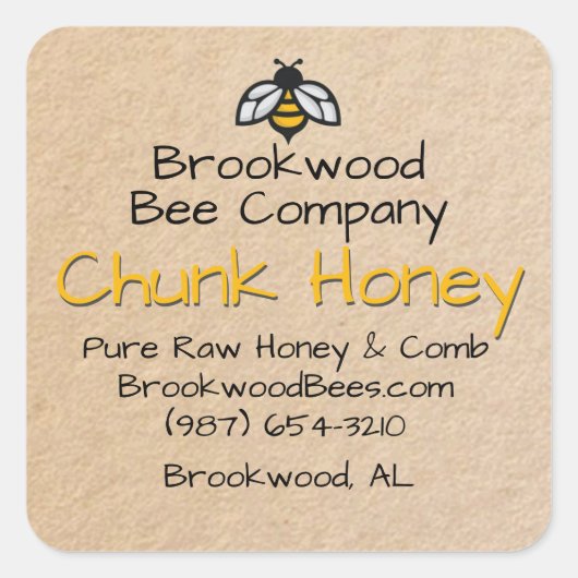 Farmer's Market Homestyle Chunk Honey Label Bee (Voorkant)