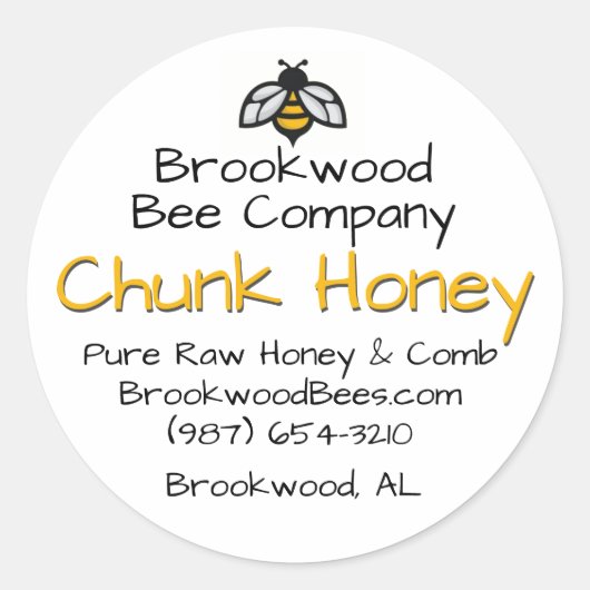 Farmer's Market Homestyle Chunk Honey Label Bee (Voorkant)