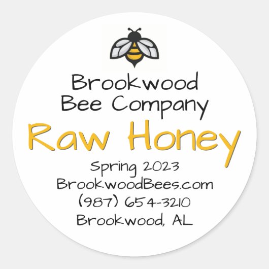 Farmer's Market Homestyle Honing Label met Bee (Voorkant)