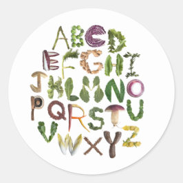 Farmers Market Kinder Bedankt Alphabet Ronde Sticker