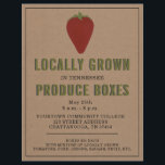 Farmer's Market Local Produce Strawberry Flyer<br><div class="desc">Illustratie of a strawberry over a cardstock inspired background with green and black text and black trim.</div>