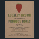 Farmer's Market Local Produce Strawberry Flyer<br><div class="desc">Illustratie of a strawberry over a cardstock inspired background with green and black text and black trim.</div>