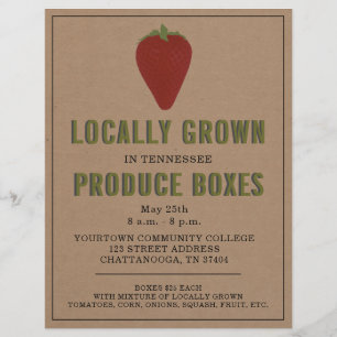 Farmer's Market Local Produce Strawberry Flyer