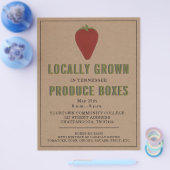 Farmer's Market Local Produce Strawberry Flyer (Enkel)