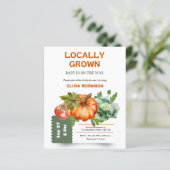 Farmers Market Locally Grown Baby Shower Invite  (Staand voorkant)