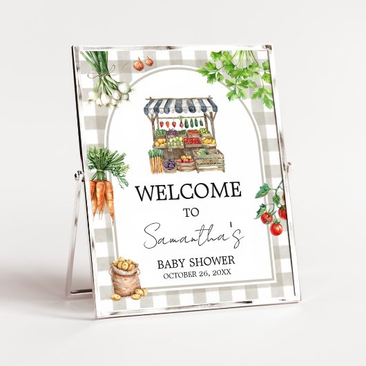 Farmers Market Locally Grown Shower Welcome Sign Poster