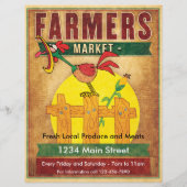 Farmers Market Morning Rooster Flyer (Achterkant)