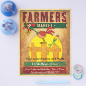Farmers Market Morning Rooster Flyer (Enkel)
