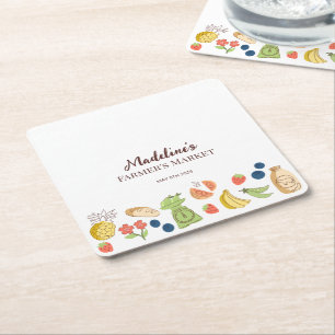 Farmer's Market Party Boerderij Verse Producten Kartonnen Onderzetters