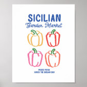 Farmer's Market Peppers Kitchen Wall Art Poster (Voorkant)