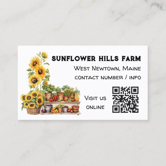 Farmers Market QR code Visitekaartje (Voorkant)