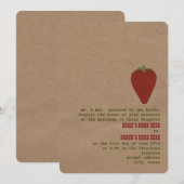 Farmer's Market Thema Bruiloft Uitnodigen | Aardbe Kaart (Voorkant / Achterkant)