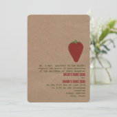 Farmer's Market Thema Bruiloft Uitnodigen | Aardbe Kaart (Staand voorkant)