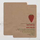 Farmer's Market Thema Bruiloft Uitnodigen | Aardbe Kaart (Voorkant / Achterkant)
