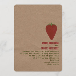 Farmer's Market Thema Bruiloft Uitnodigen | Aardbe Kaart