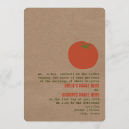 Farmer's Market Thema Bruiloft Uitnodigen | Tomaat Kaart